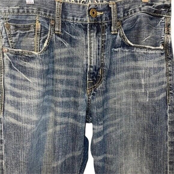 American Eagle Relaxed Fit Denim Blue Jeans Denim Men's Size 32 - Picture 3 of 8